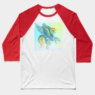 Rainbow Dash in the Clouds Baseball T-Shirt